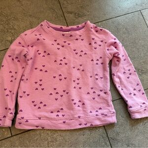 Pink Heart Pattern Toddler Crewneck Sweater